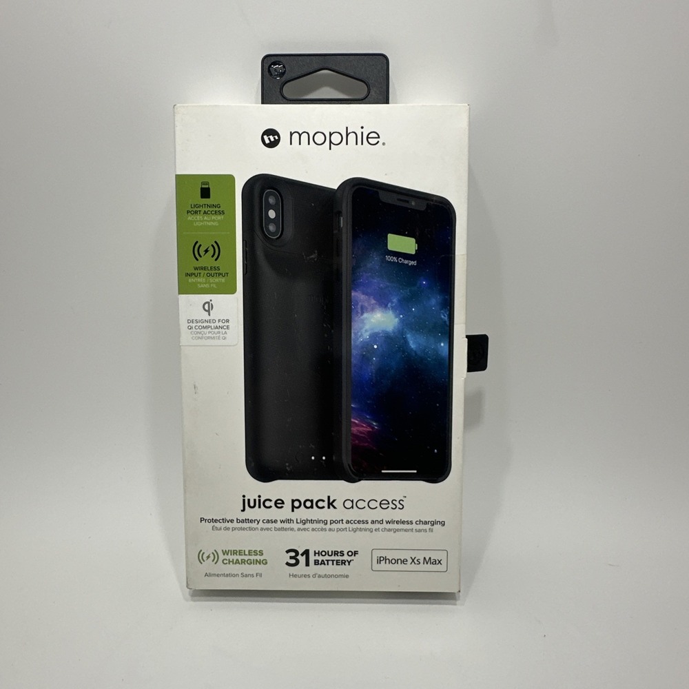 Mophie Juice Pack Access Case Battery iPhone XS Max 2200mAh Black 401002835 NEW